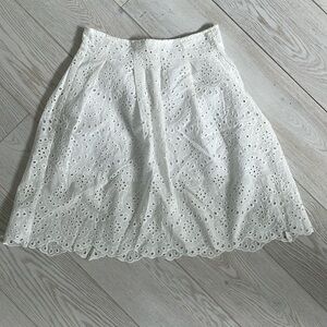 Vierra Rose white eyelet midi skirt.